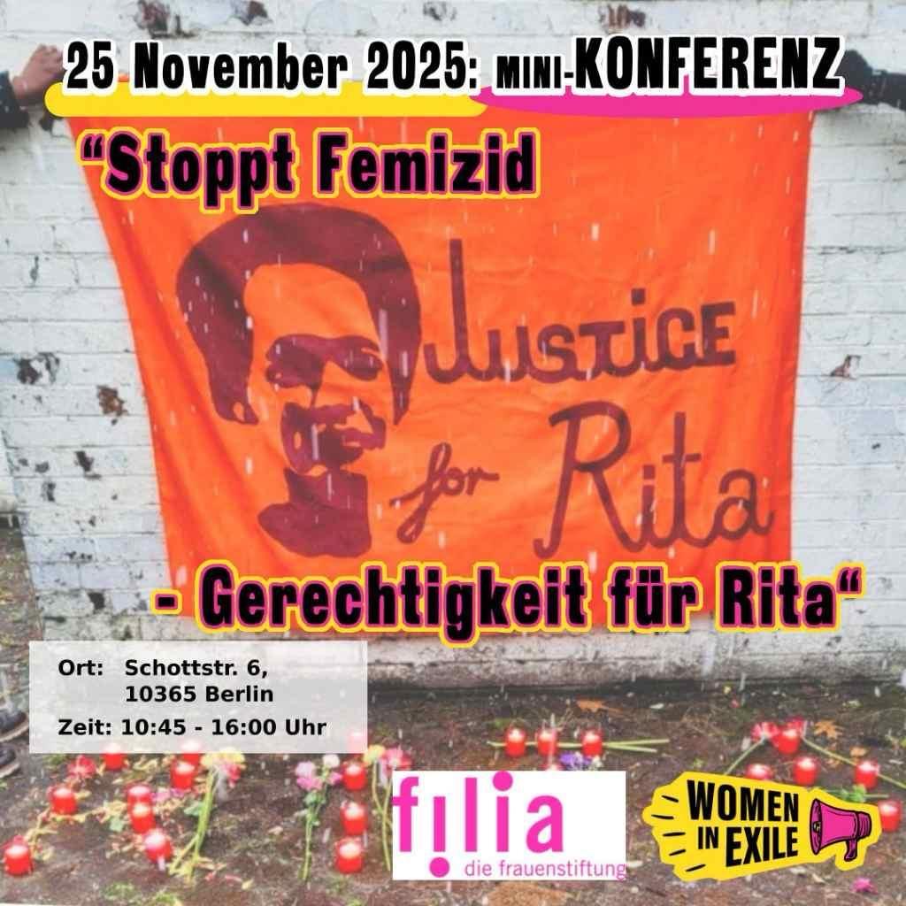 PM: Konferenz zum Internationalen Tag gegen Gewalt an Frauen zum Thema „Stoppt Femizid! – Gerechtigkeit für Rita“